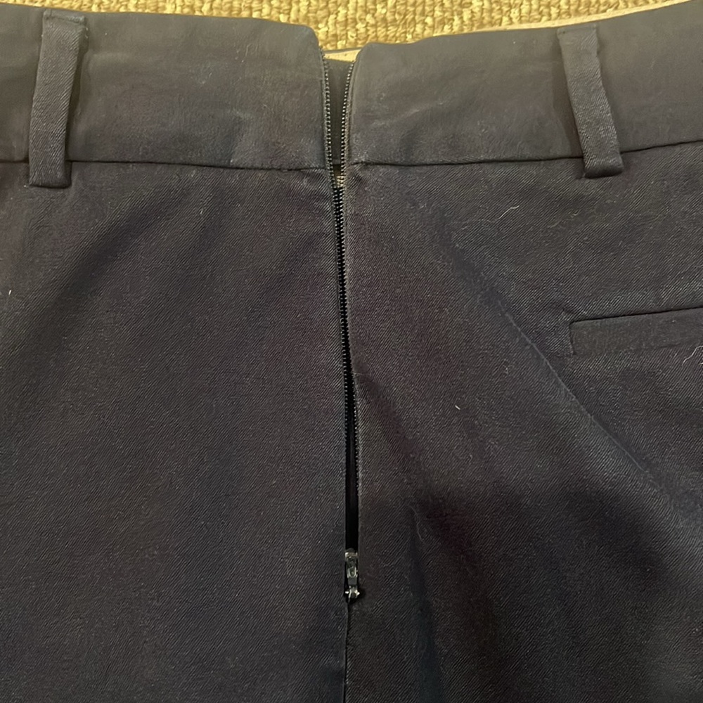 Talbots Pants Navy Size 8 94% Cotton 6% Spandex Side Zipper Flat Front - Picture 3 of 5